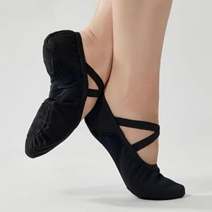 💞 New Women’s Size 7.5 Split Sole Black Jazz & Ballet Shoes Dance Slippers